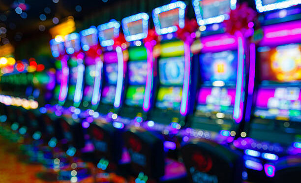 Slot machines in Casino. Defocused, great for background. Property relased.
